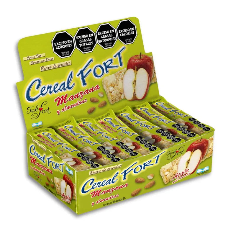 Felfort Cereal Fort - Cereal Bar with Apple and Almonds – 19g (Box of 24u.)