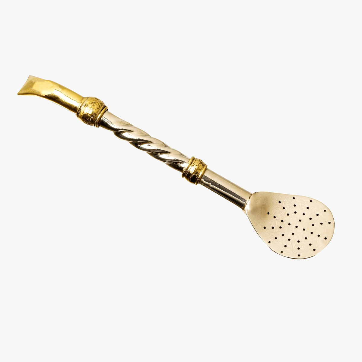 Alpaca Bombillon with Curved Mouthpiece & Double Charm | Handmade Argentine Straw π§