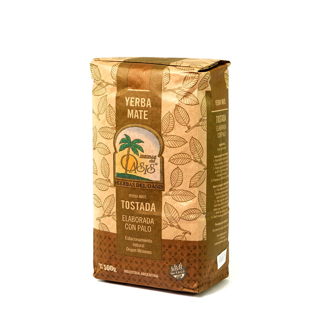 Yerba Mate Tostada by Hierbas Hierbas del Oasis Yerba Mate Tostada | Traditional Roasted Yerba Mate 500g / 1.1 lbdel Oasis 500g