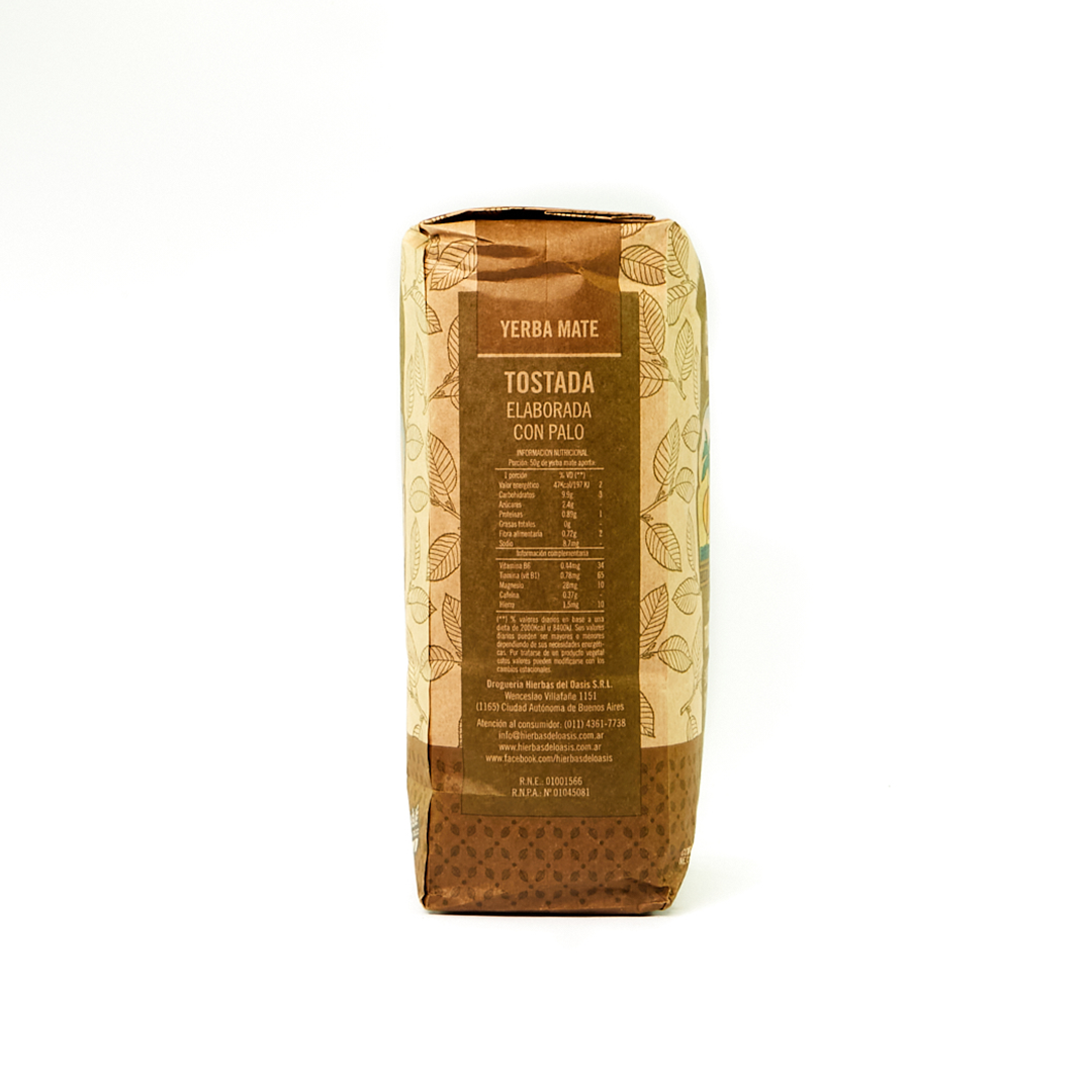 Yerba Mate Tostada by Hierbas Hierbas del Oasis Yerba Mate Tostada | Traditional Roasted Yerba Mate 500g / 1.1 lbdel Oasis 500g