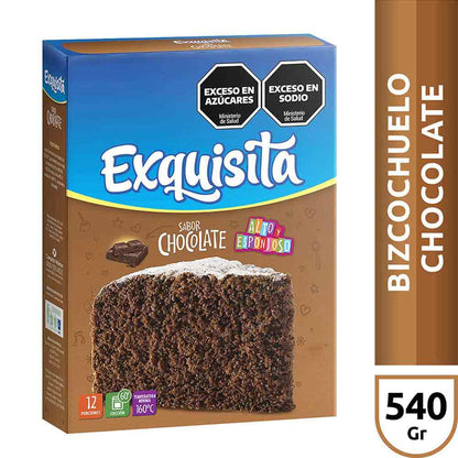 Exquisita Chocolate Cake Mix Soft & Smooth Bizcochuelo Ready to Bake 540g