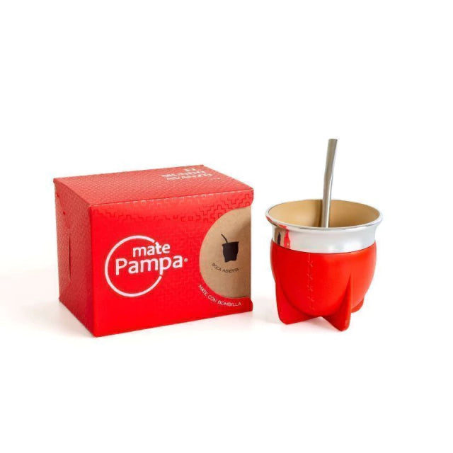 Mate Pampa Uruguayo Camionero Thermal Mate Cup with Bombilla (Stainless Steel Straw)