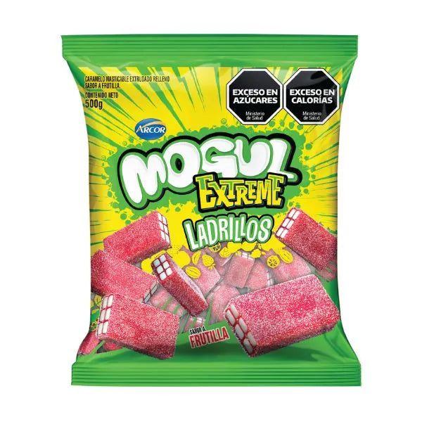 Arcor Mogul Extreme Strawberry Sour Gummies Brick Shape 500g