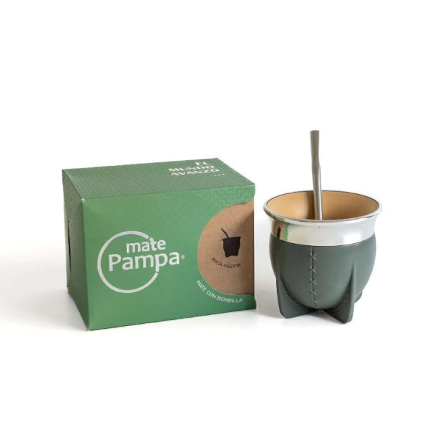 Mate Pampa Uruguayo Camionero Thermal Mate Cup with Bombilla (Stainless Steel Straw)