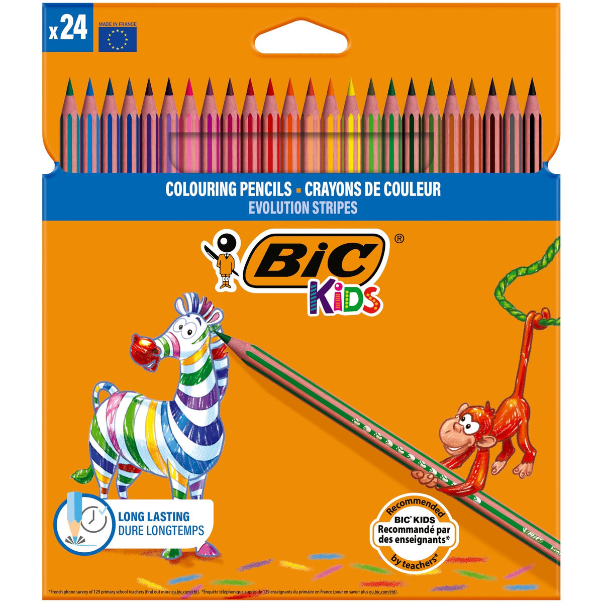 Lápis de Cor Evolution Stripes Kids 24 Unidades Bic