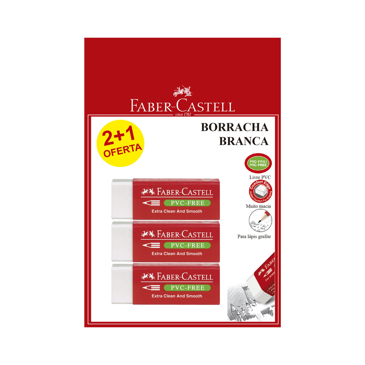 Borracha Branca 3 Unidades Faber-Castell