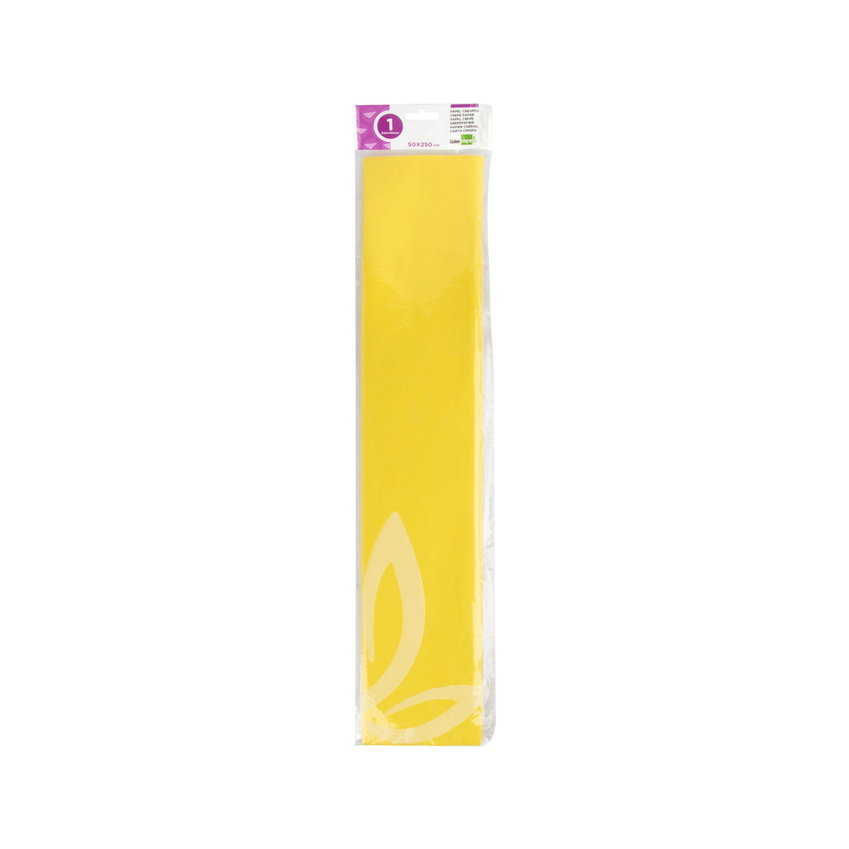 Papel Crepe Amarelo 50x25cm Liderpapel