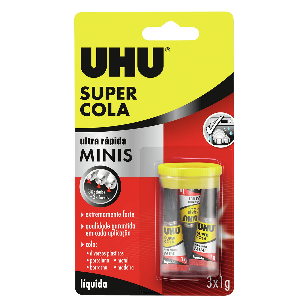 Super Cola Líquida Mini 1g 3 Unidades UHU