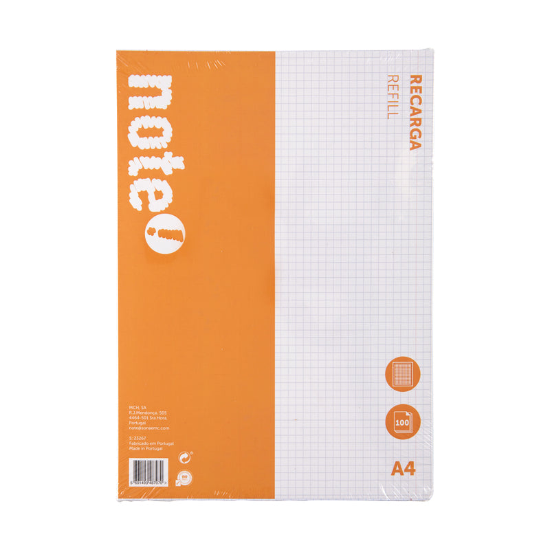 Recarga de Papel A4 Quadriculado 100 Folhas Note!