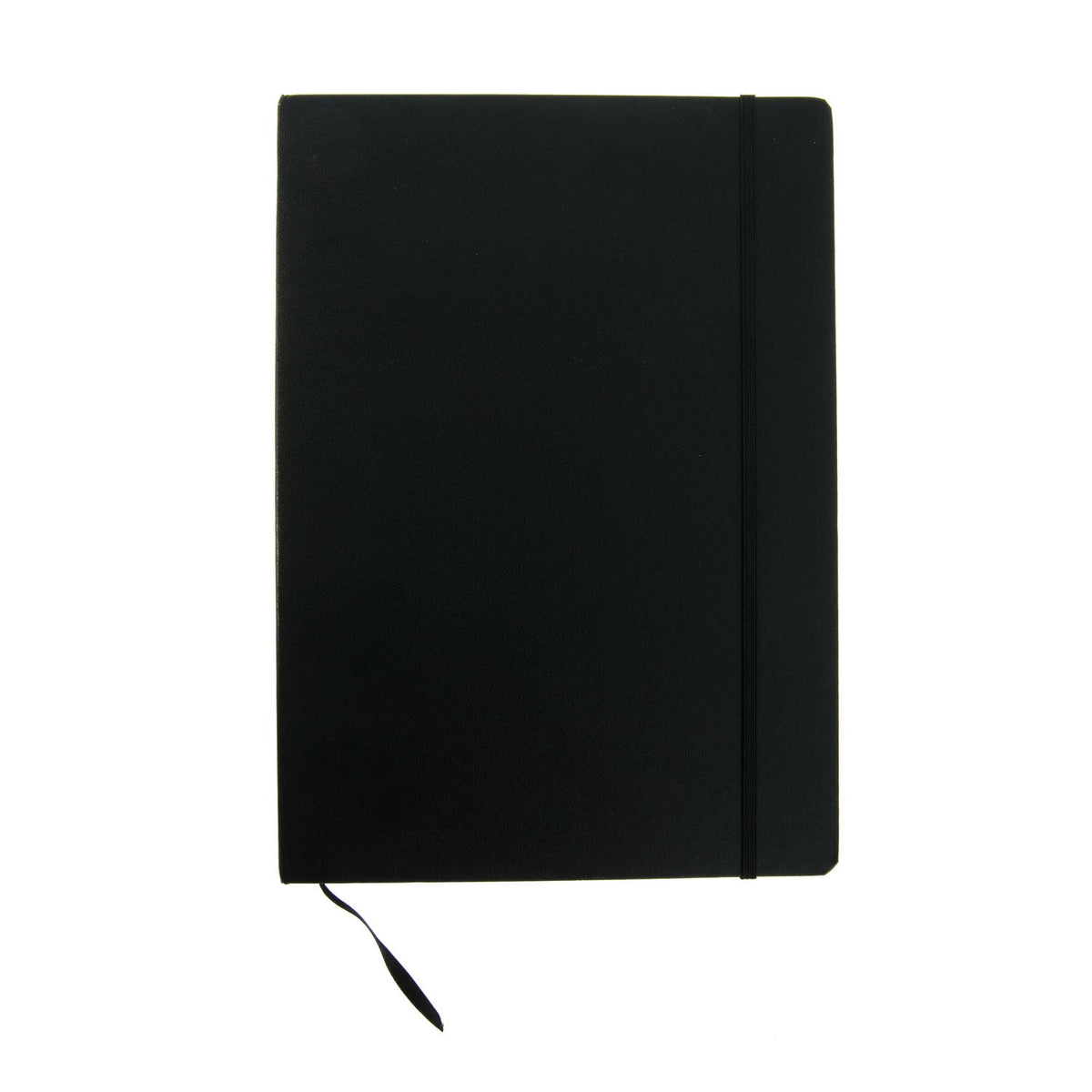Caderno Agrafado A5 Capa Dura Preta com Elástico Liso Note!