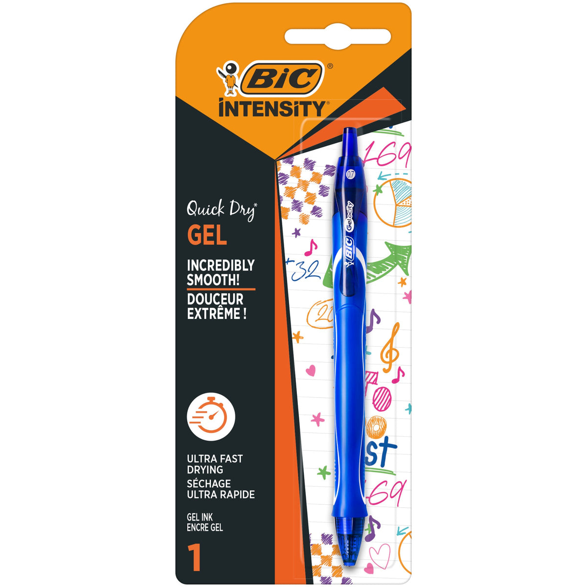 Esferográfica Gel-ocity Quick Dry Tinta Azul Bic