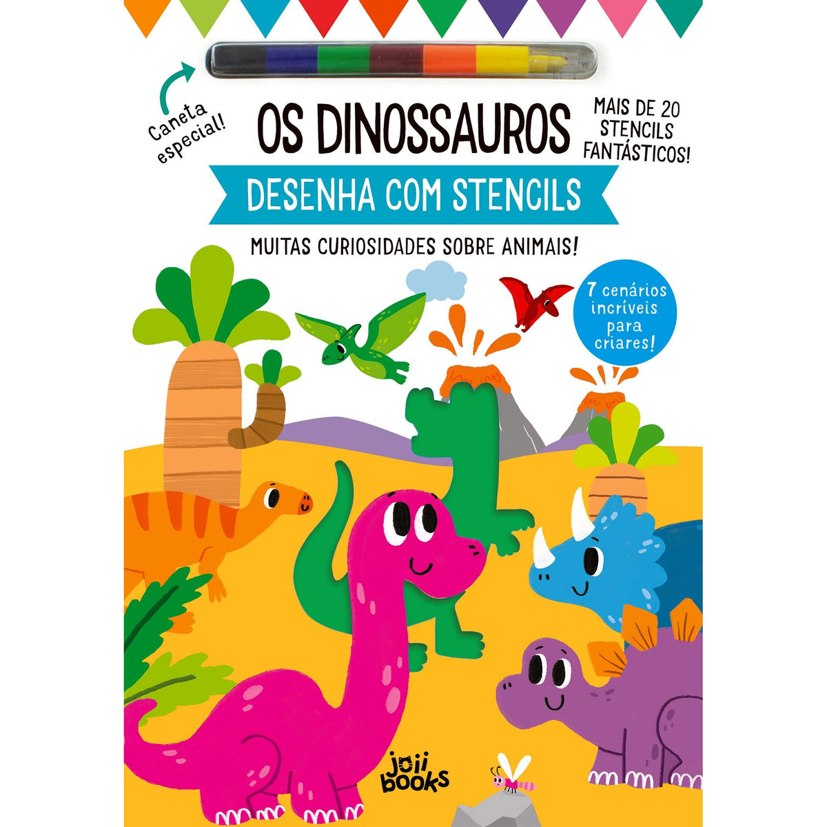 Desenha com Stencils - Os Dinossauros de Elizabeth Golding