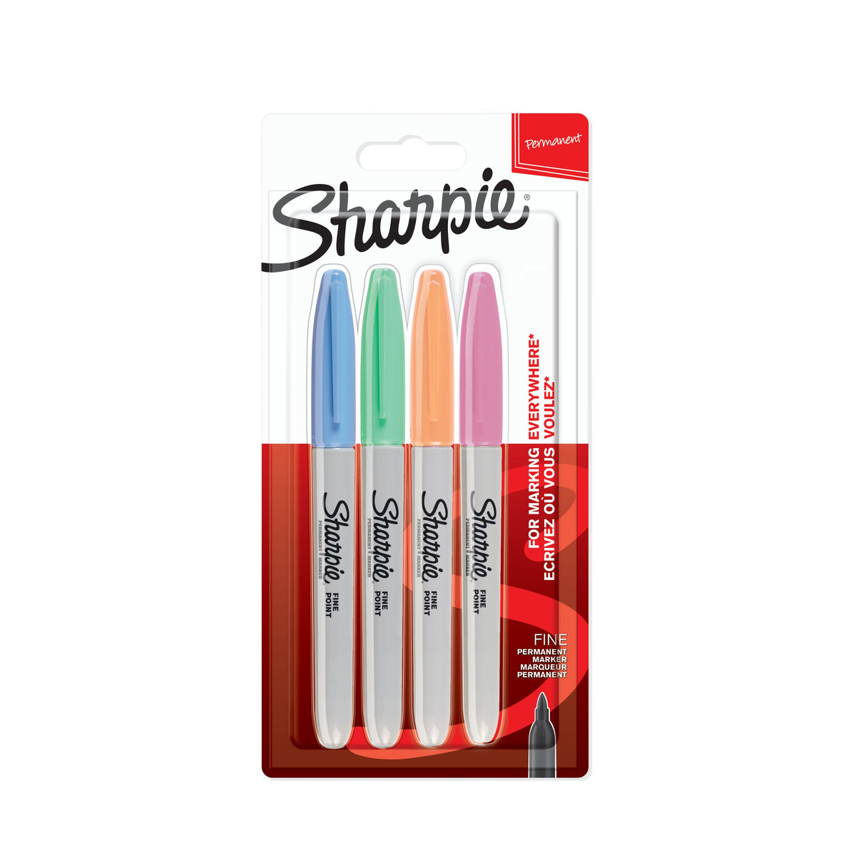 Marcador Permanente Fine Pastel 4 unidades Sharpie