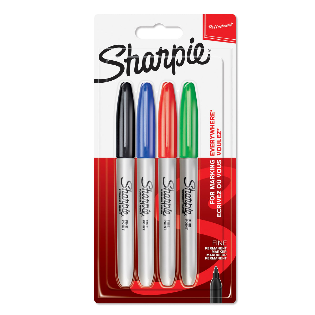 Marcador Permanente Fine 4 unidades Sharpie