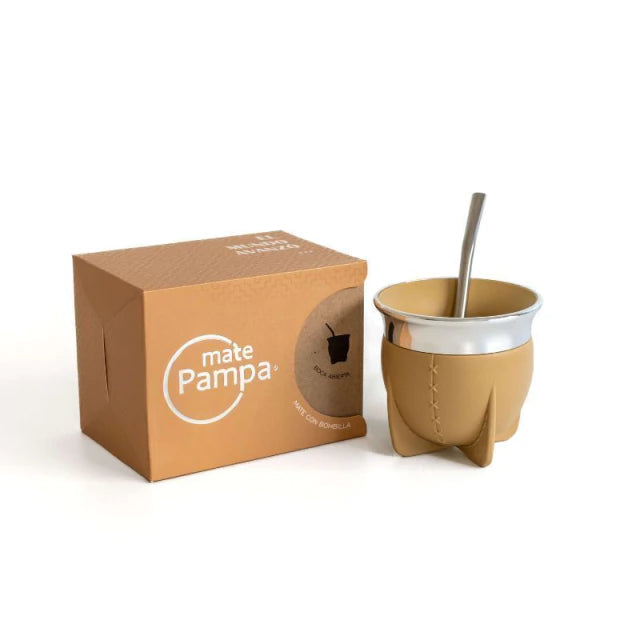 Mate Pampa Uruguayo Camionero Thermal Mate Cup with Bombilla (Stainless Steel Straw)