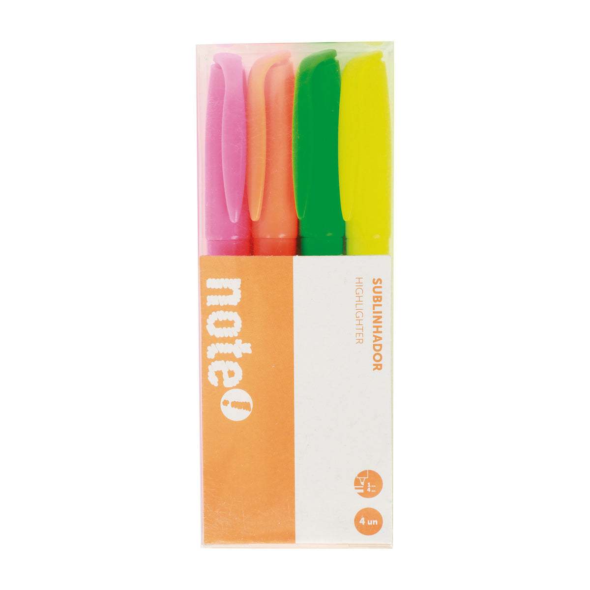 Sublinhador Fino de Tinta Fluorescente 4 Unidades Note!