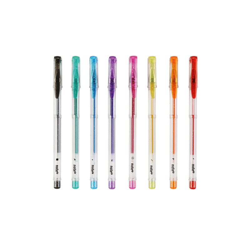 Caneta de Tinta Gel Glitter 8 Unidades Note!