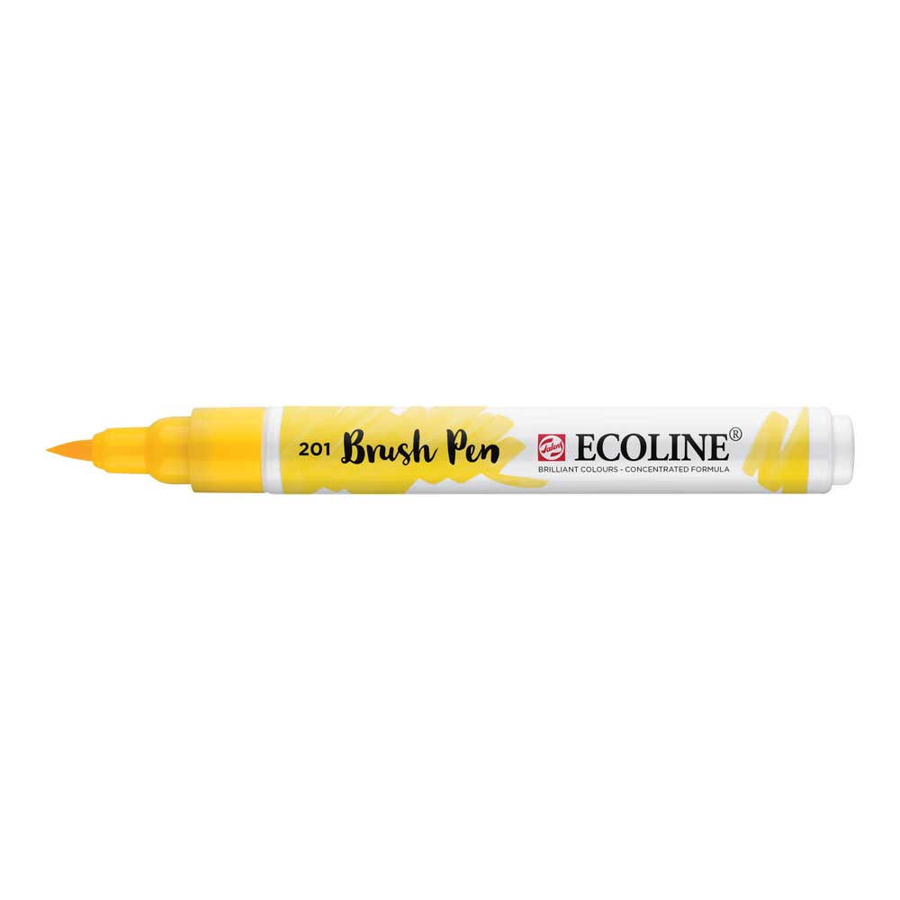 Marcador Ecoline Ponta Pincel Amarelo Claro