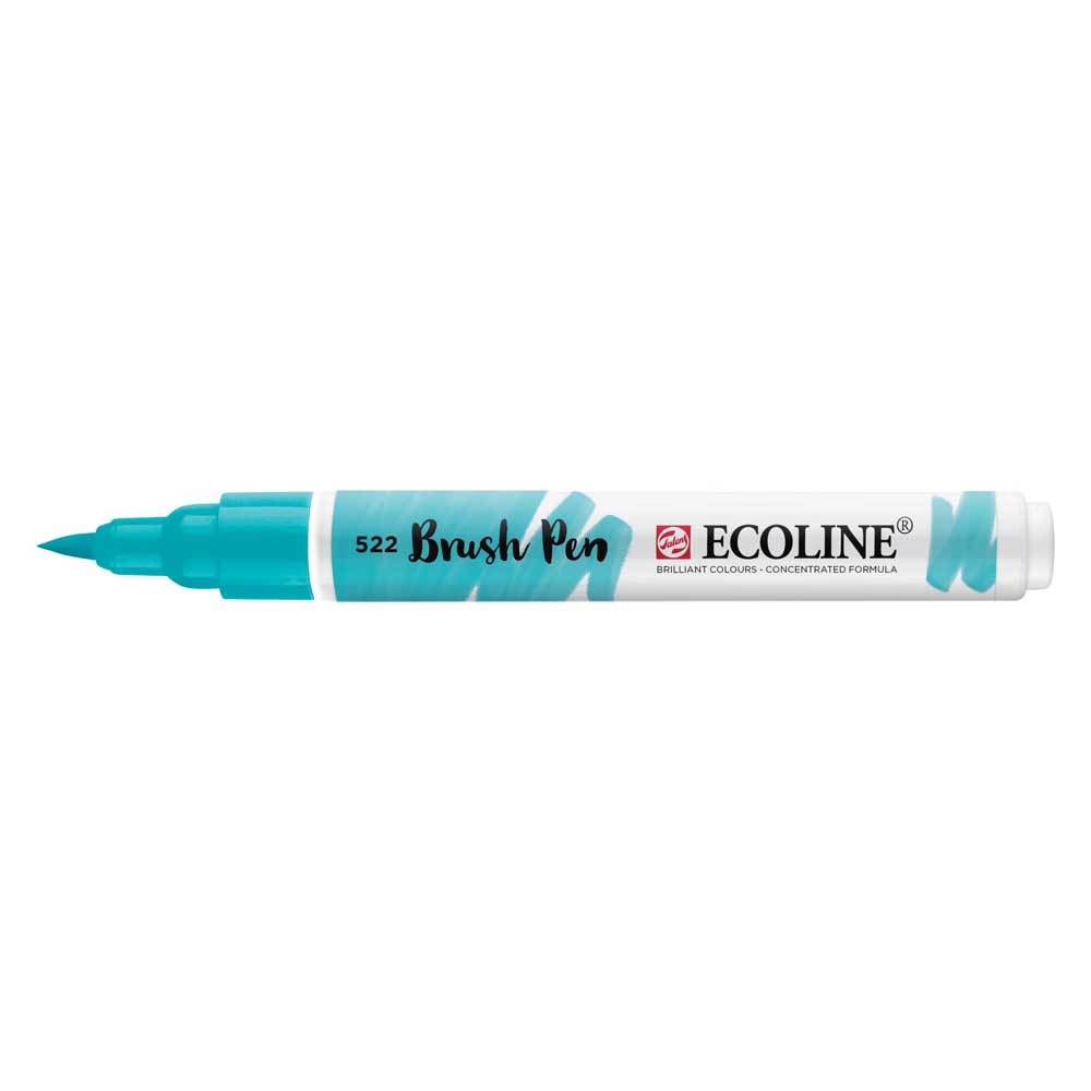 Marcador Ecoline Ponta Pincel Azul Turquesa