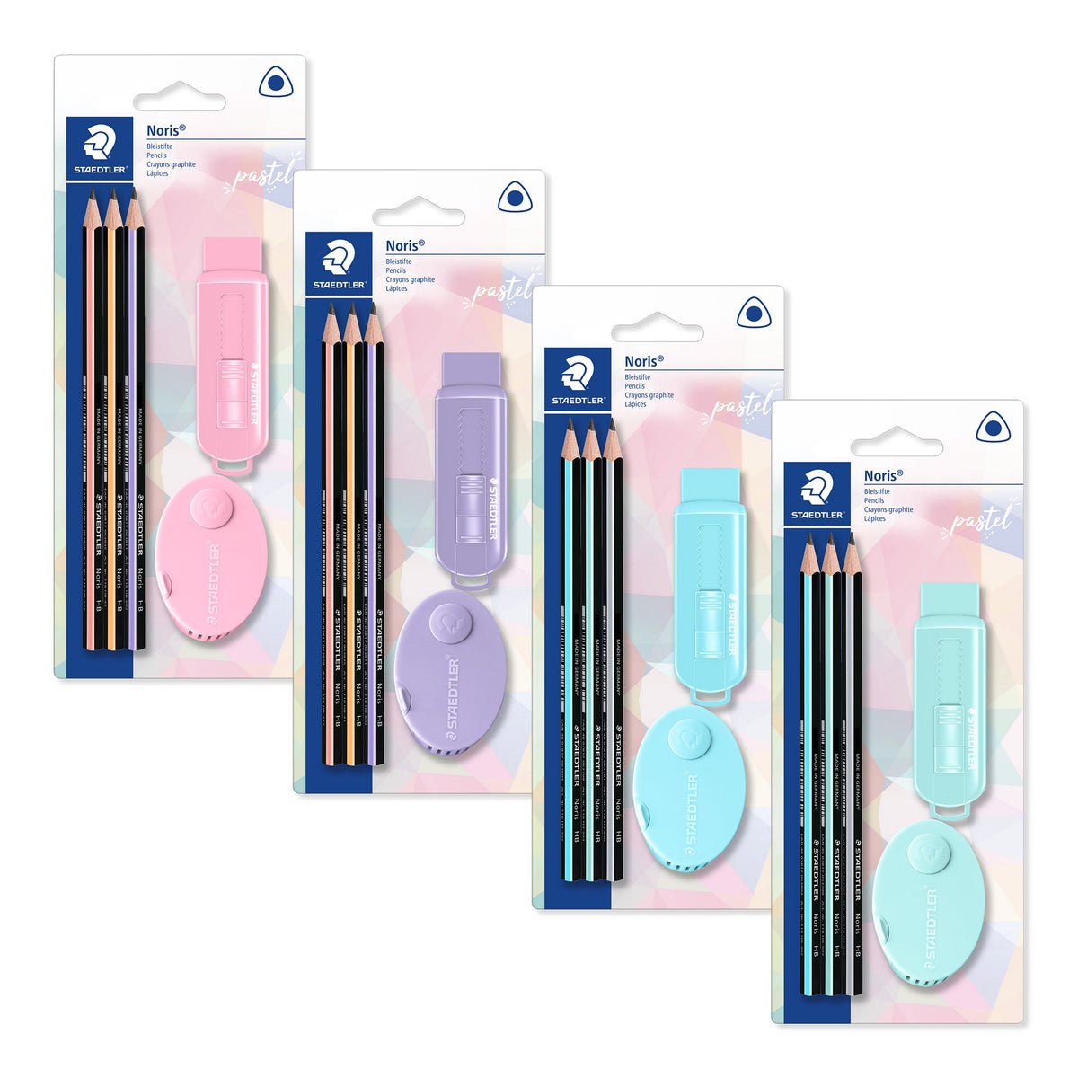Conjunto Lápis Grafite HB, Borracha e Afia (várias opções) Staedtler