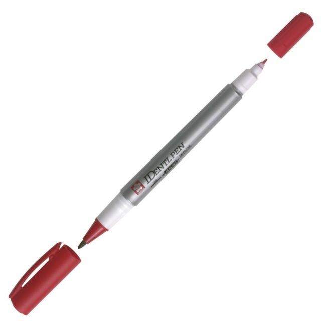 Caneta Permanente Dupla Identi Pen Vermelho Sakura