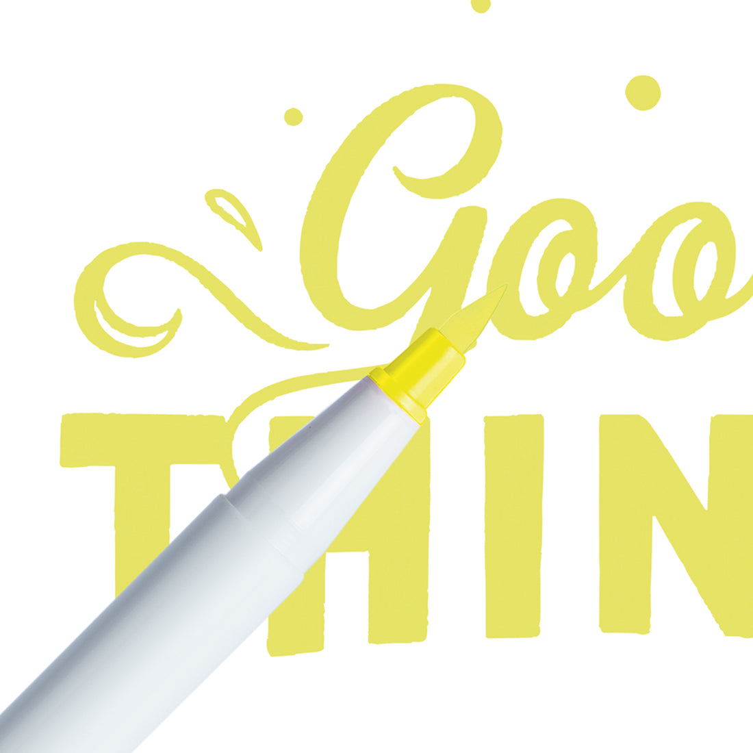 Marcador Ginza Pro Brush Pen Amarelo Claro Newpen