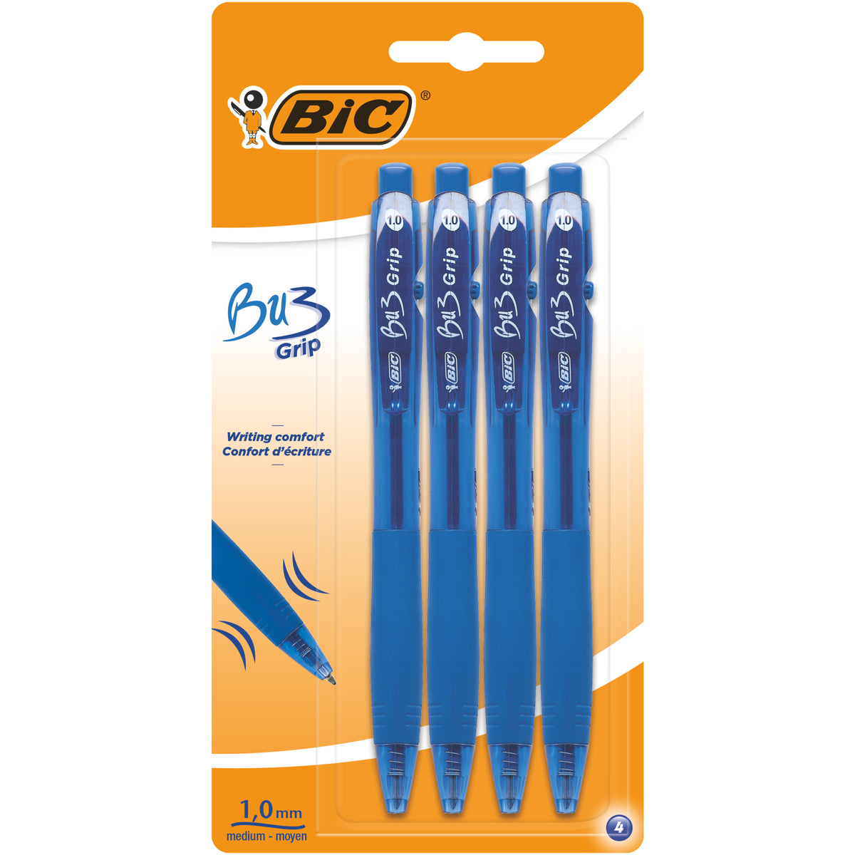 Esferográfica BU3 Grip Tinta Azul Bic