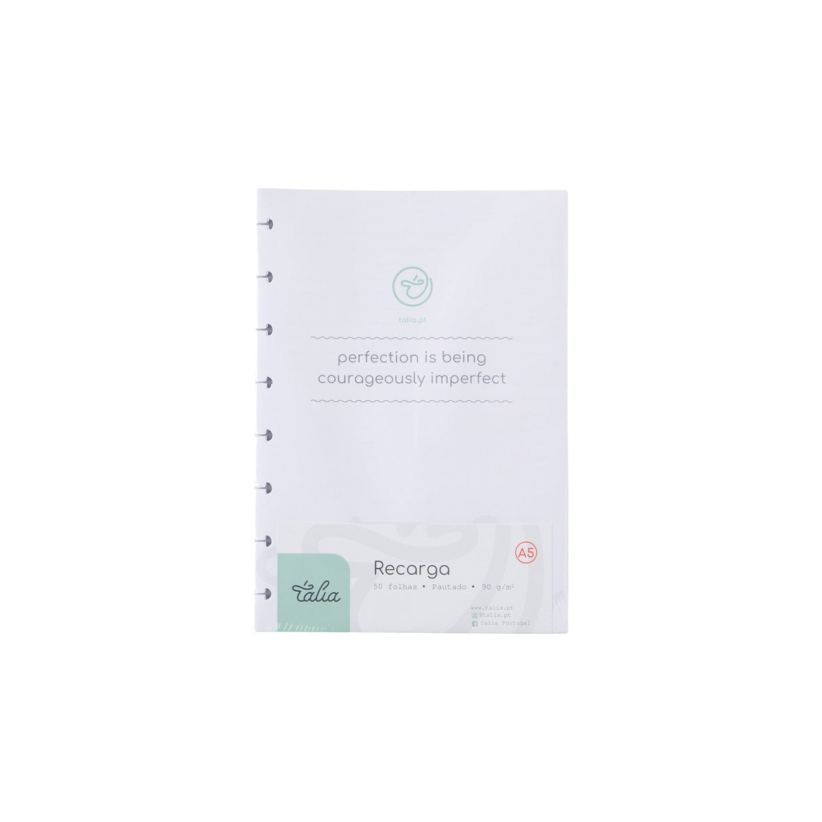 Recarga Papel para Caderno Smart A5 Pautado 90gr Talia