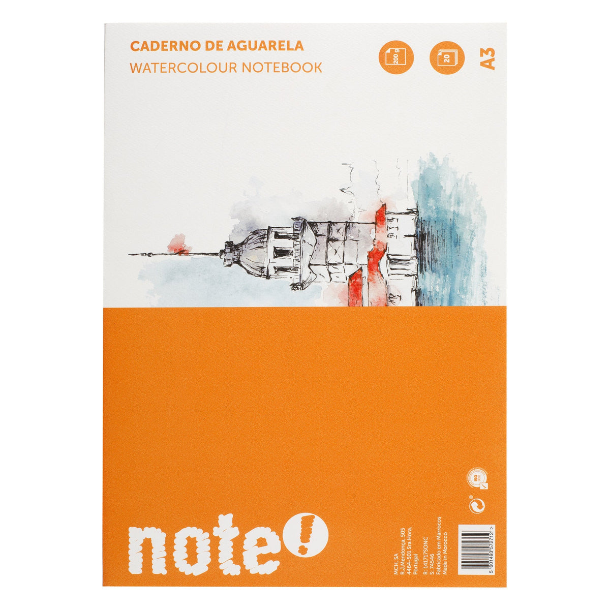 Caderno de Papel de Aguarela A3 Note!