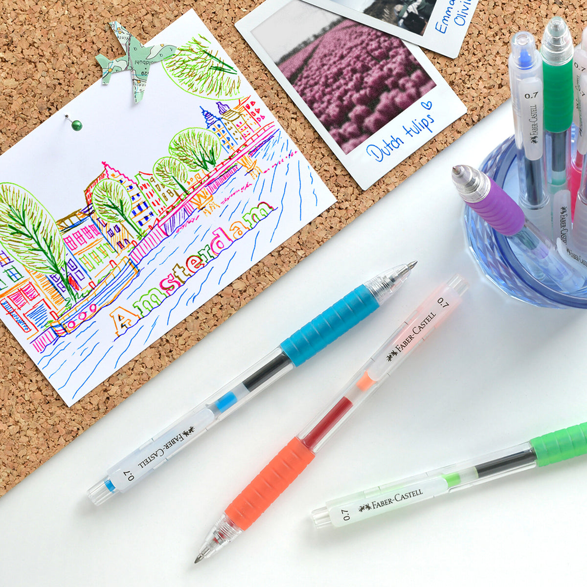 Caneta Roller Fast Gel 0.7 Laranja Faber-Castell
