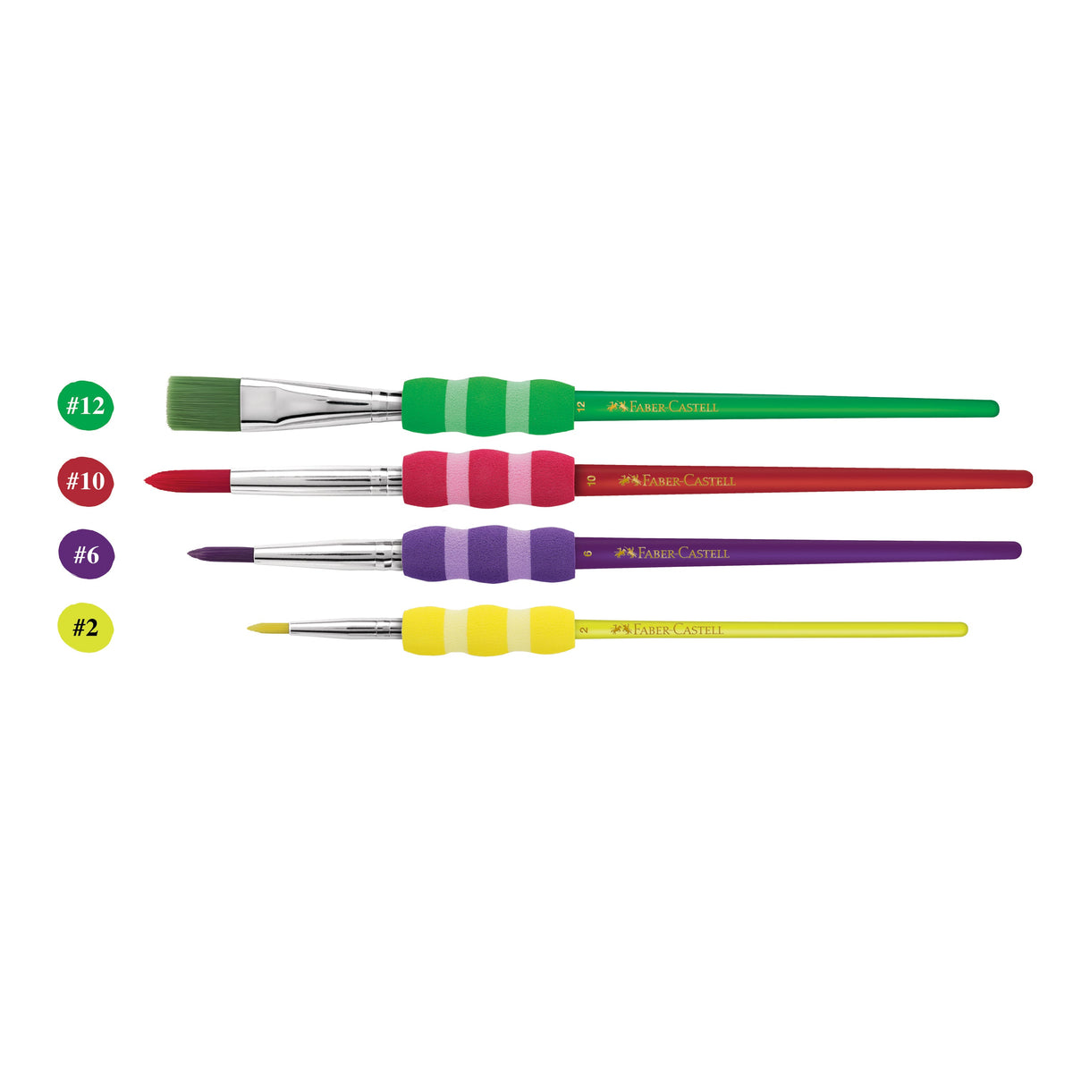 Pincéis Soft Touch Nº 2, 6, 10 e 12 Faber-Castell