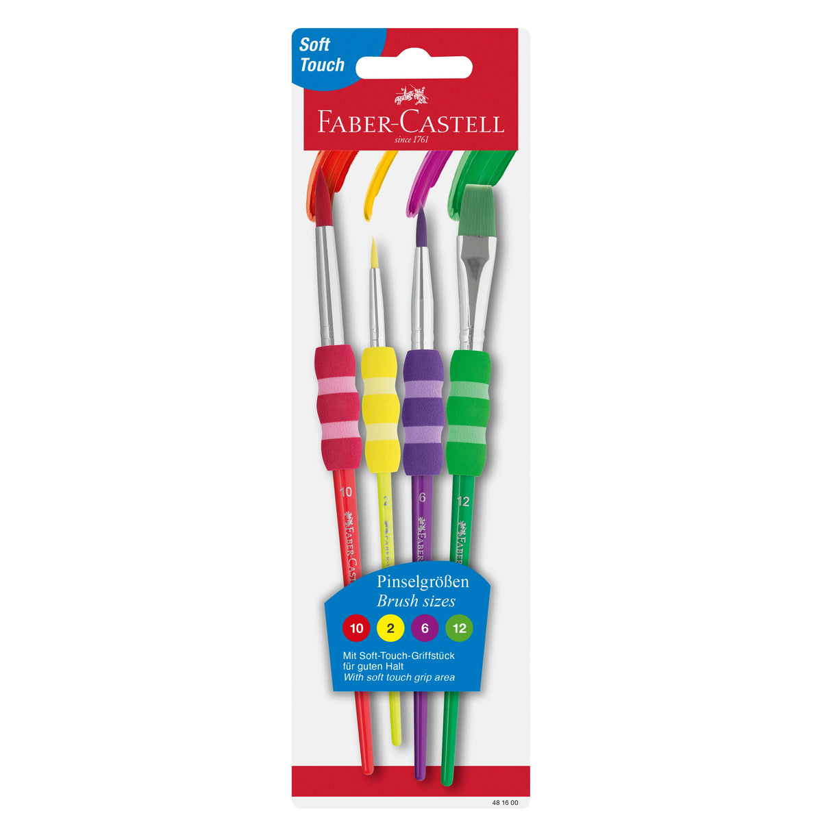 Pincéis Soft Touch Nº 2, 6, 10 e 12 Faber-Castell
