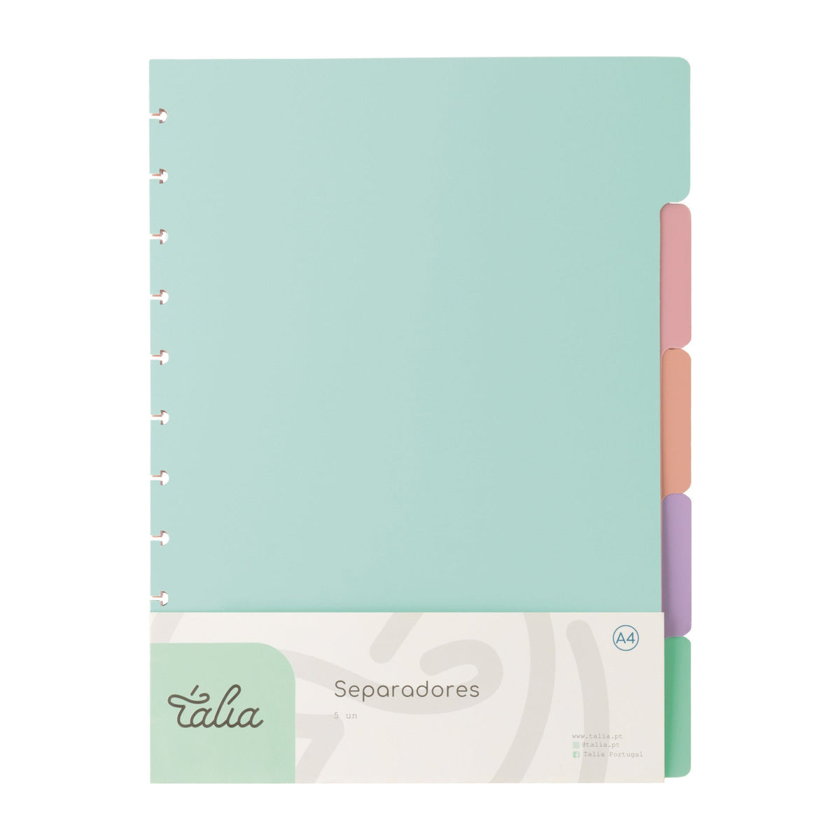 Separadores para Caderno Smart A4 Pastel 5 Divisórias Talia