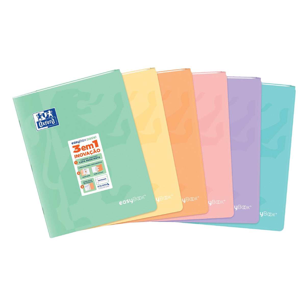 Caderno Agrafado EasyBook A4 Pautado Pastel (várias opções) Oxford