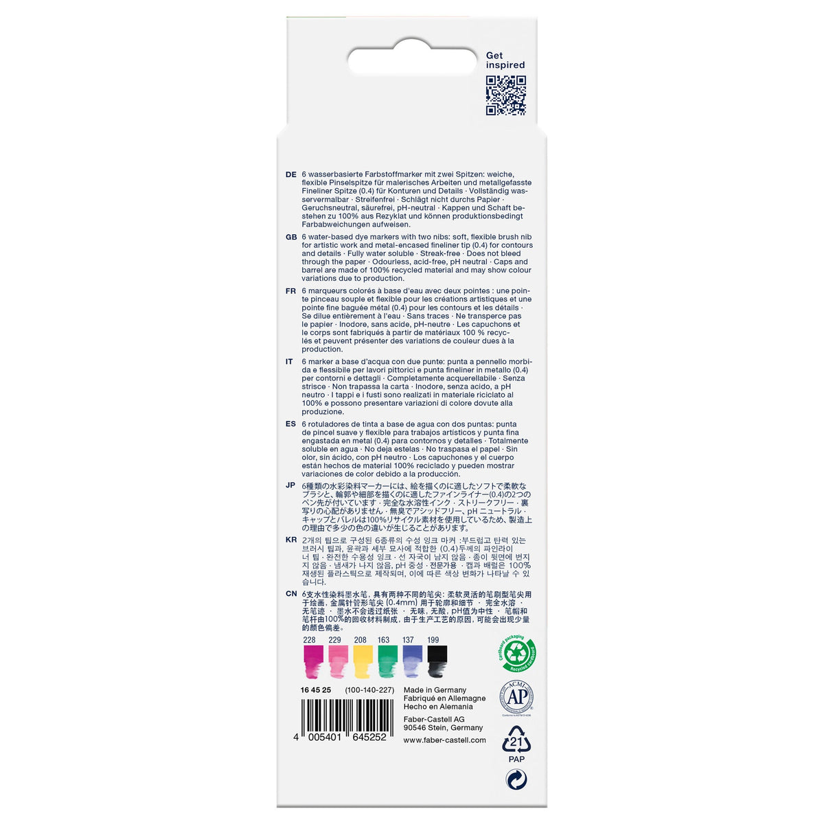 Marcador Colorir Duplo Goldfaber Aqua Grafitti 6 Unidades Faber-Castell