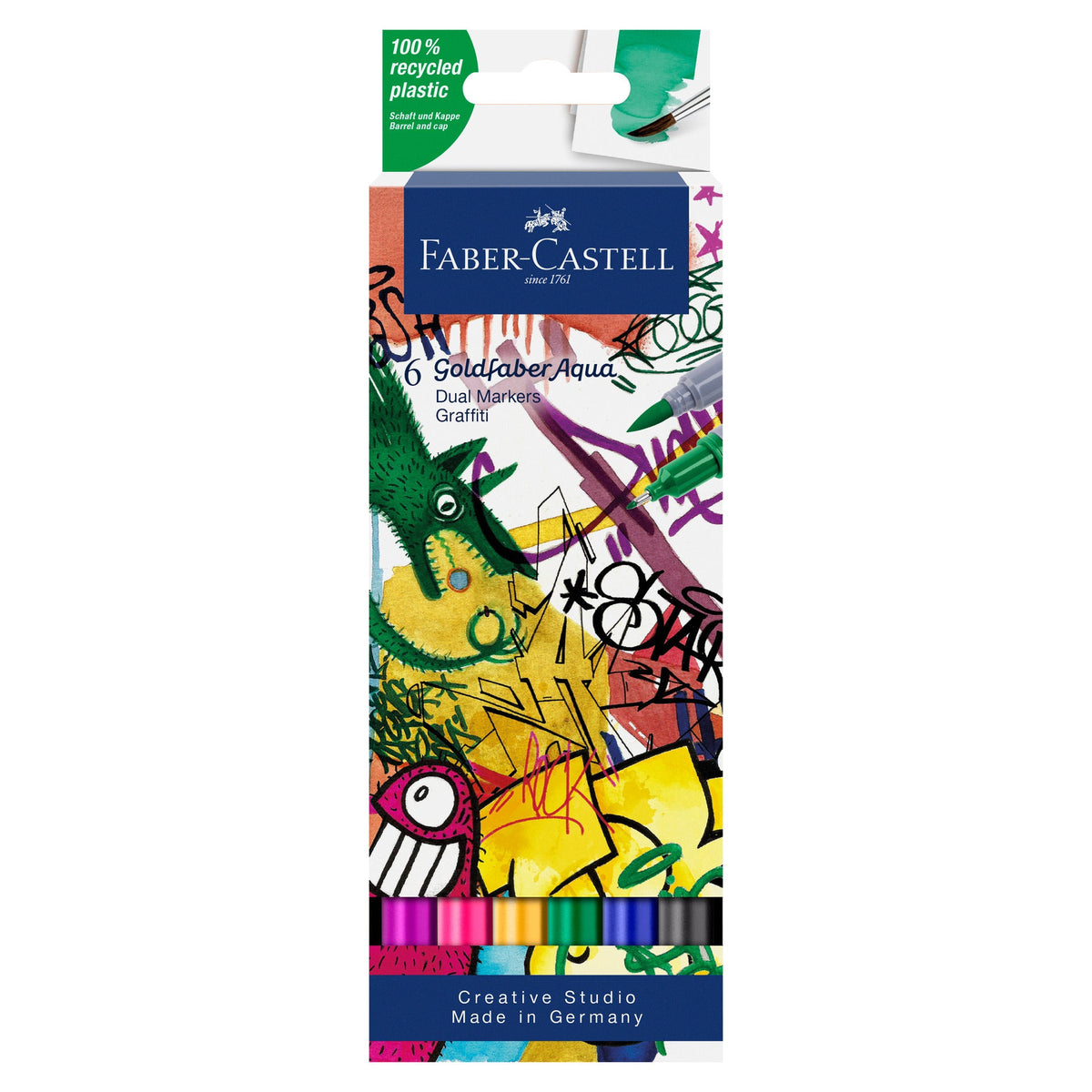 Marcador Colorir Duplo Goldfaber Aqua Grafitti 6 Unidades Faber-Castell