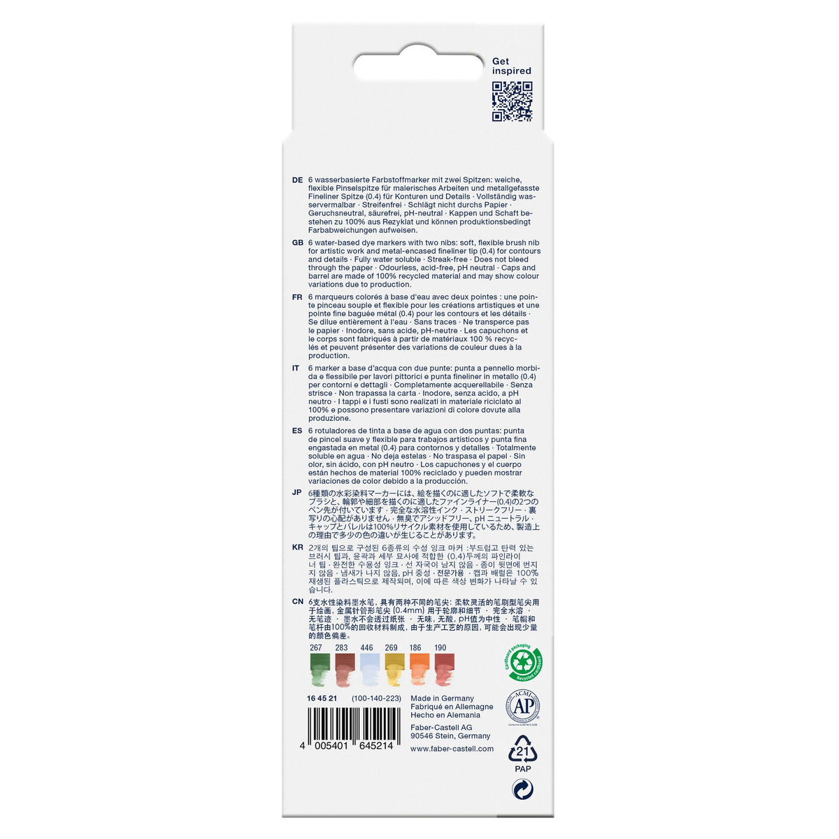Marcador Colorir Duplo Goldfaber Aqua Tuscany  6 Unidades Faber-Castell