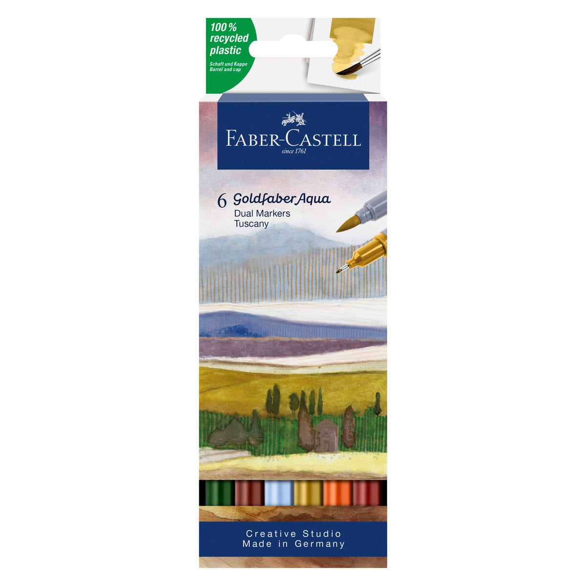 Marcador Colorir Duplo Goldfaber Aqua Tuscany  6 Unidades Faber-Castell