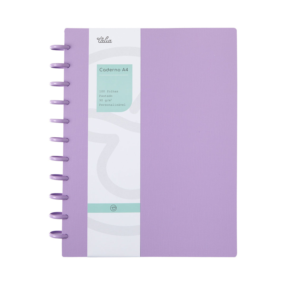 Caderno Smart Espiral A4 Pautado Lavanda Talia