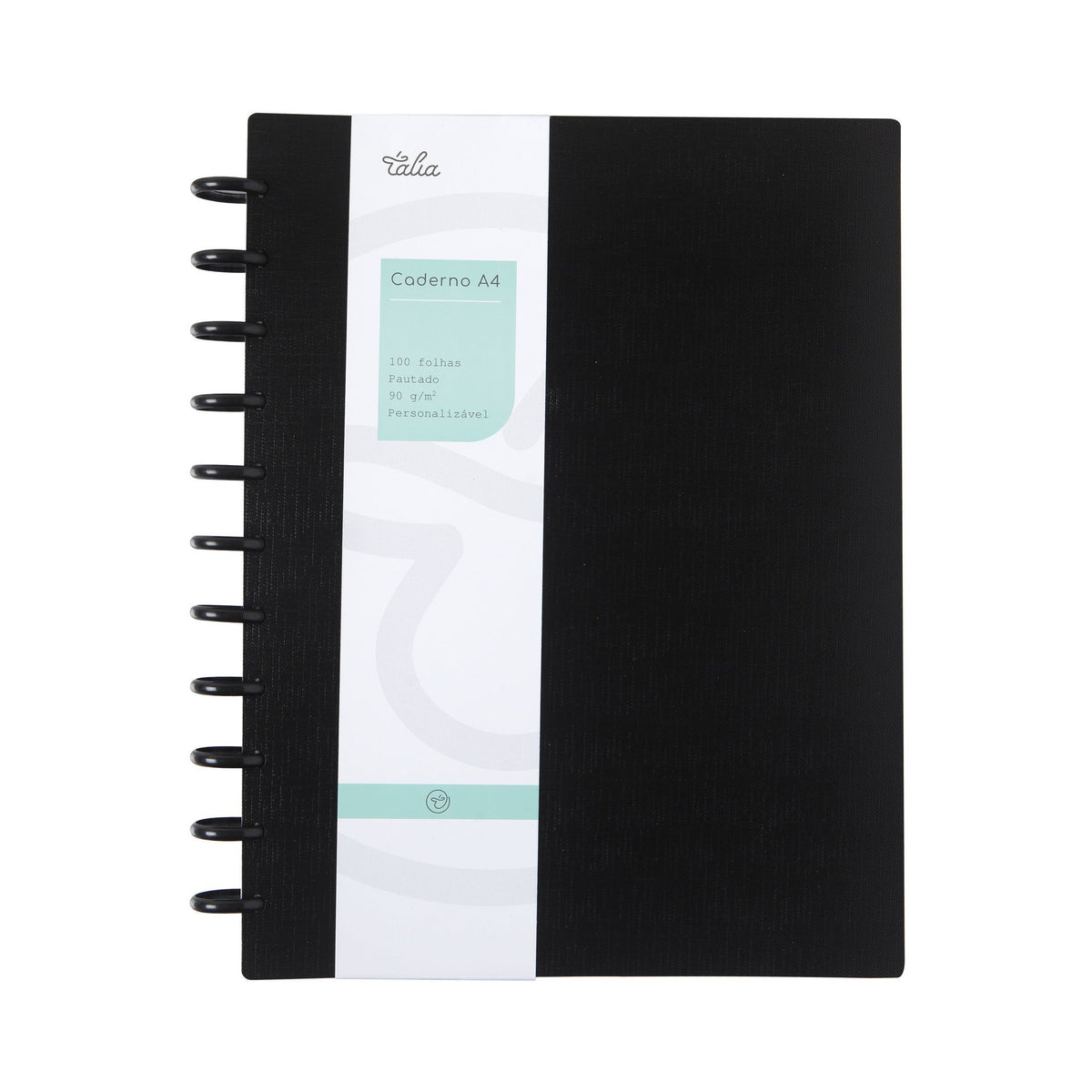 Caderno Smart Espiral A4 Pautado Preto Talia