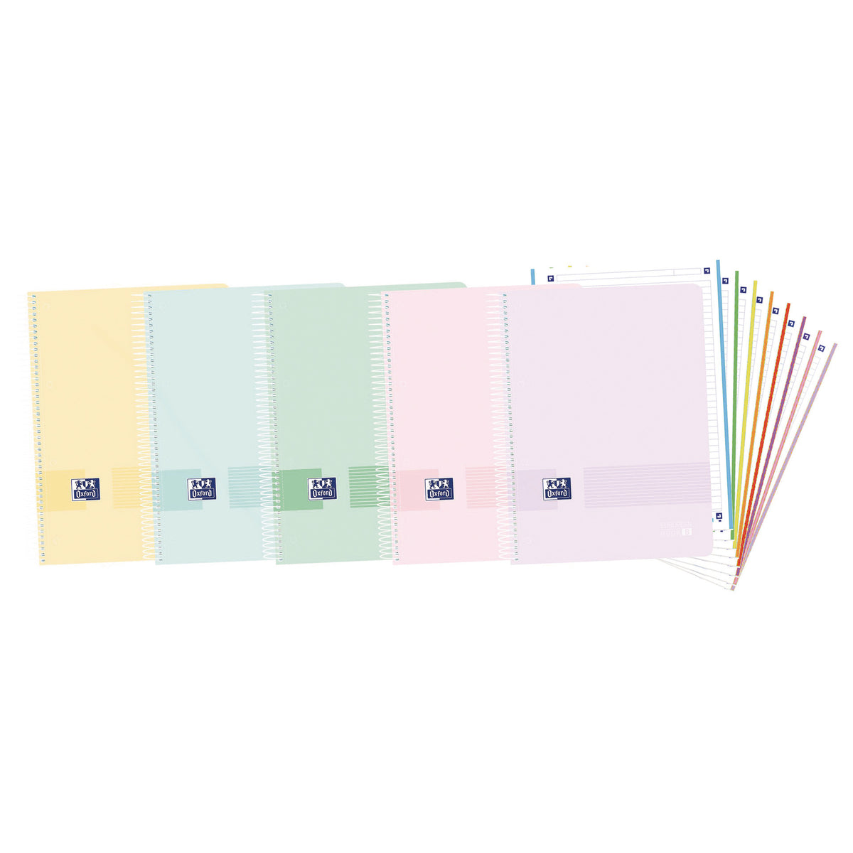 Caderno Espiral EuropeanBook 8 A4 Pautado Live & Go Pastel (várias opções) Oxford