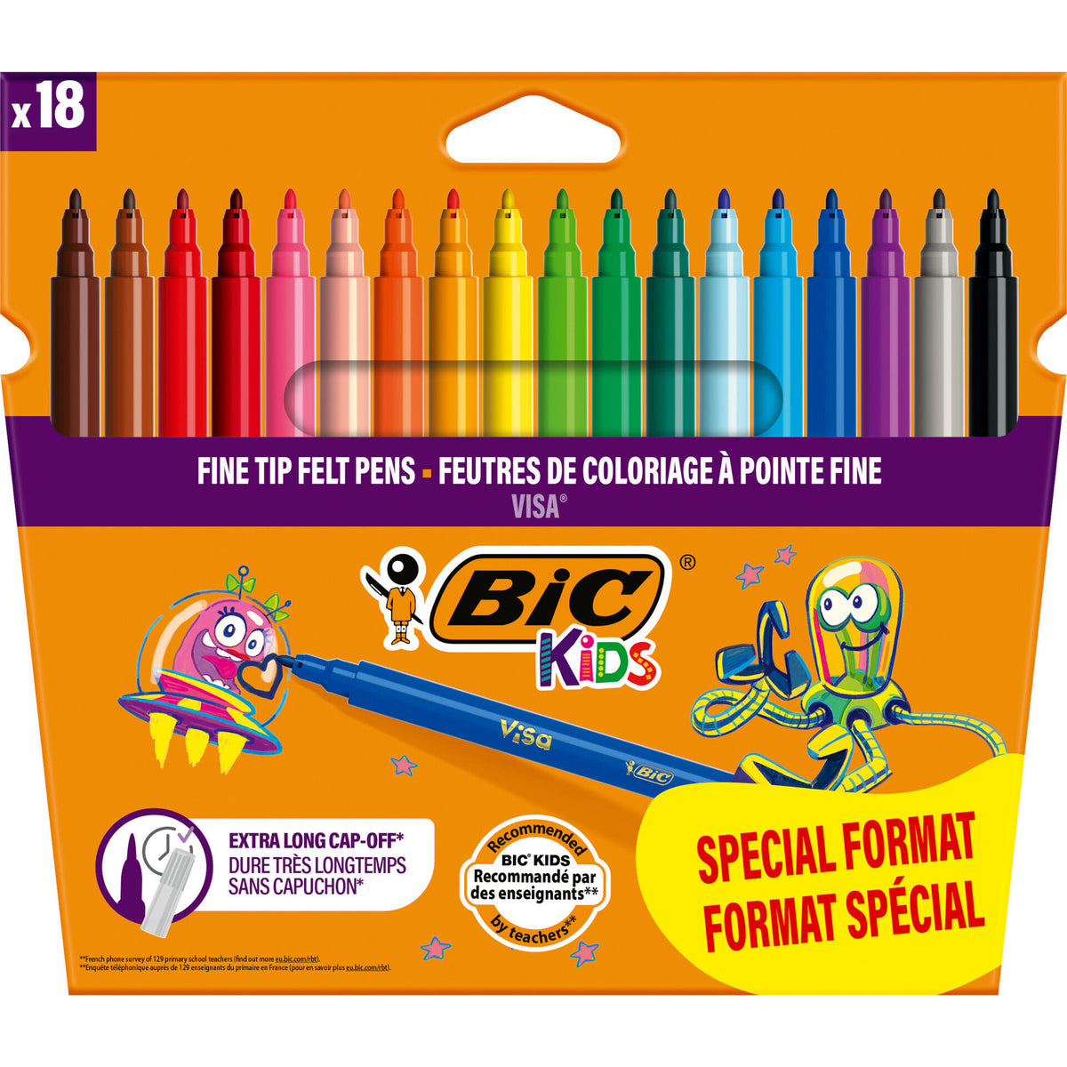 Marcadores de Colorir Visa Kids 18 Unidades Bic