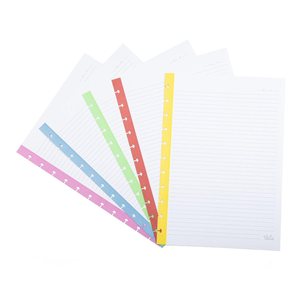 Recarga Papel para Caderno Smart A4 Pautado 90gr com Barra Colorida Talia