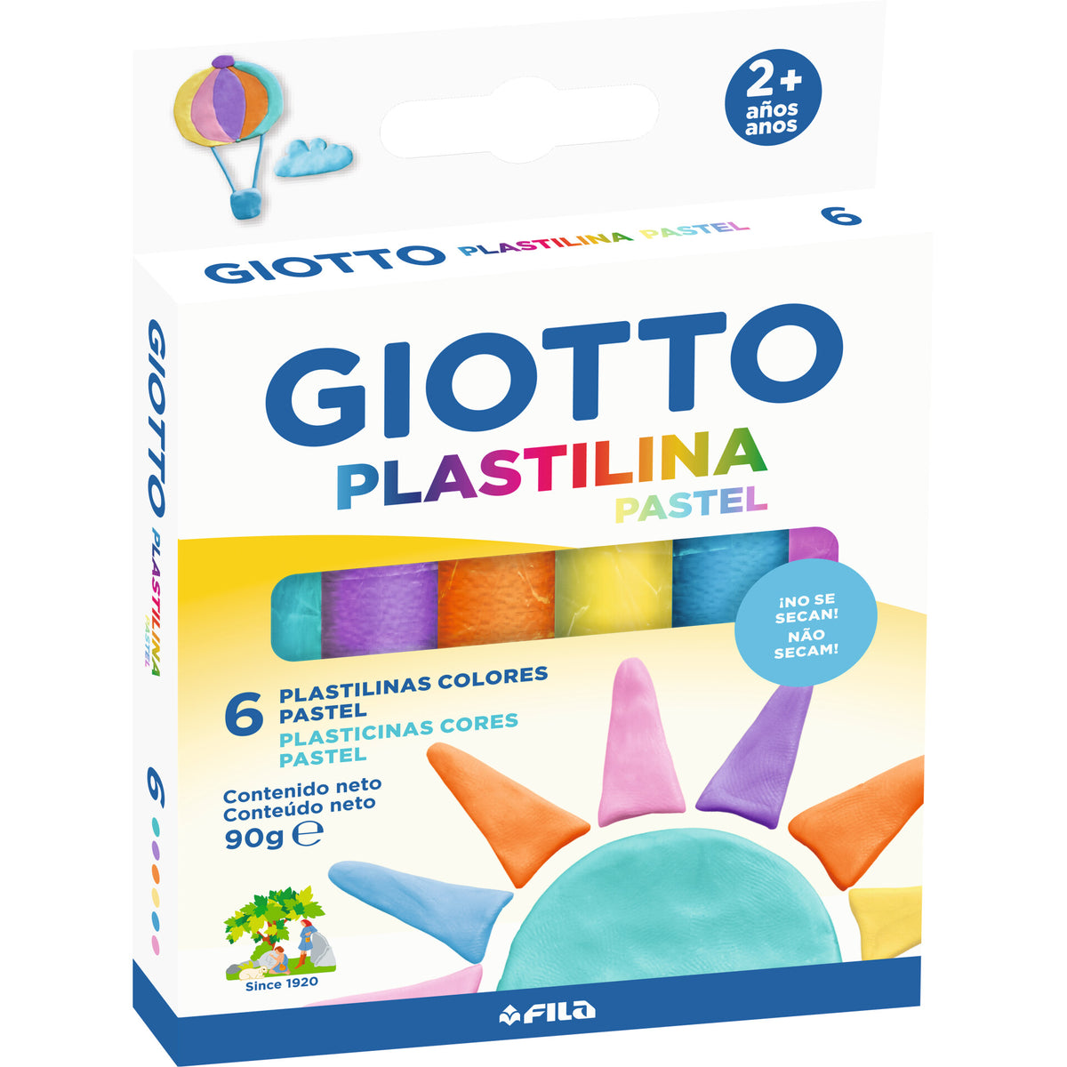 Plasticina Cores Pastel 6 Unidades Giotto