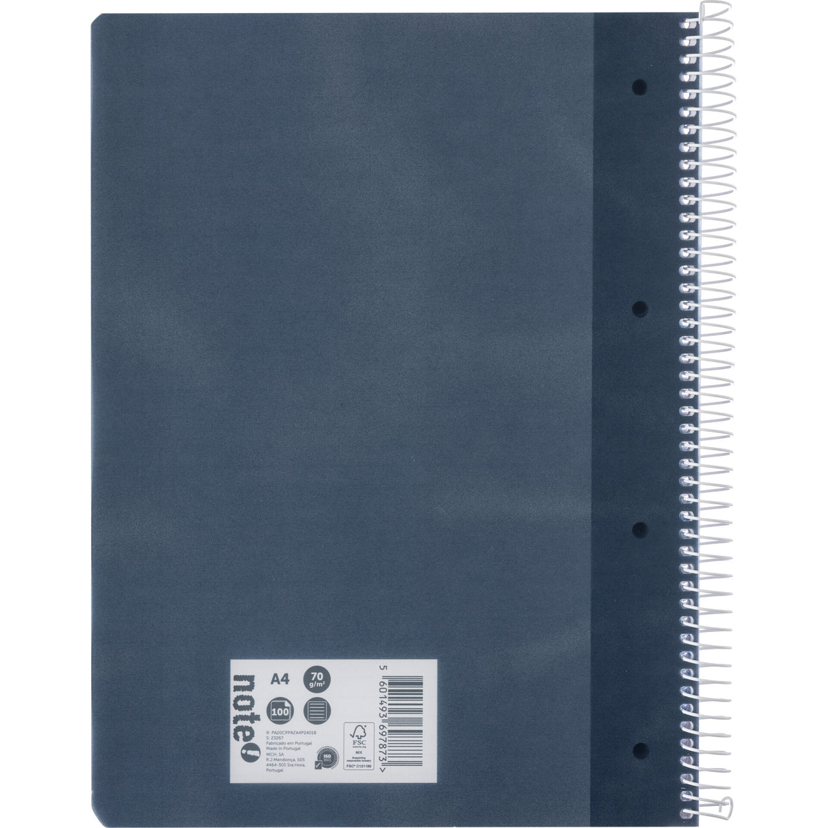 Caderno Espiral A4 Pautado Azul Escuro Note!