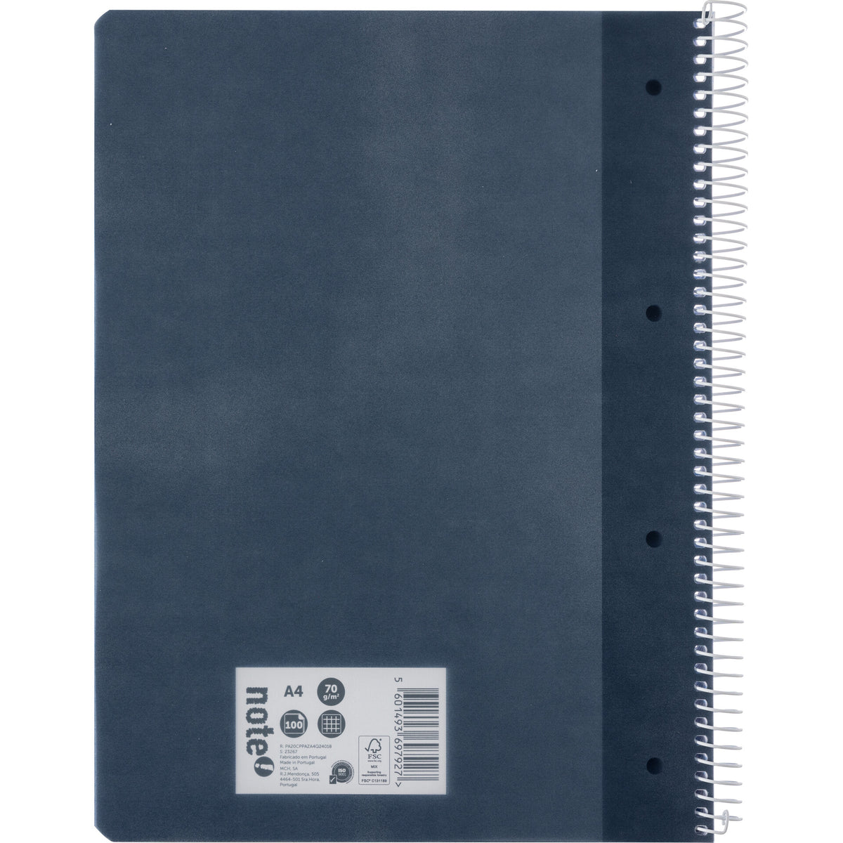 Caderno Espiral A4 Quadriculado Azul Escuro Note!