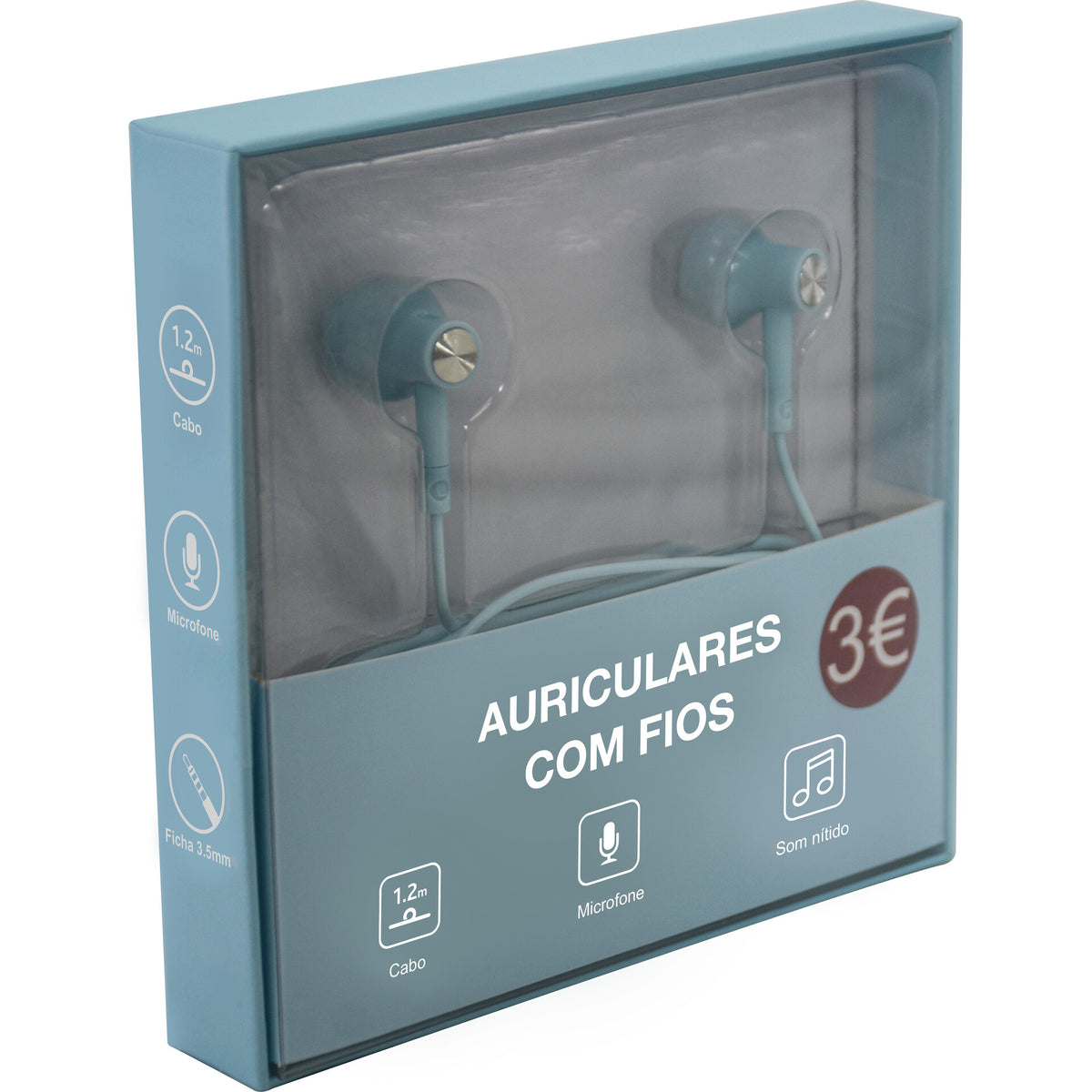 Auriculares Com Fios Aqua Sky