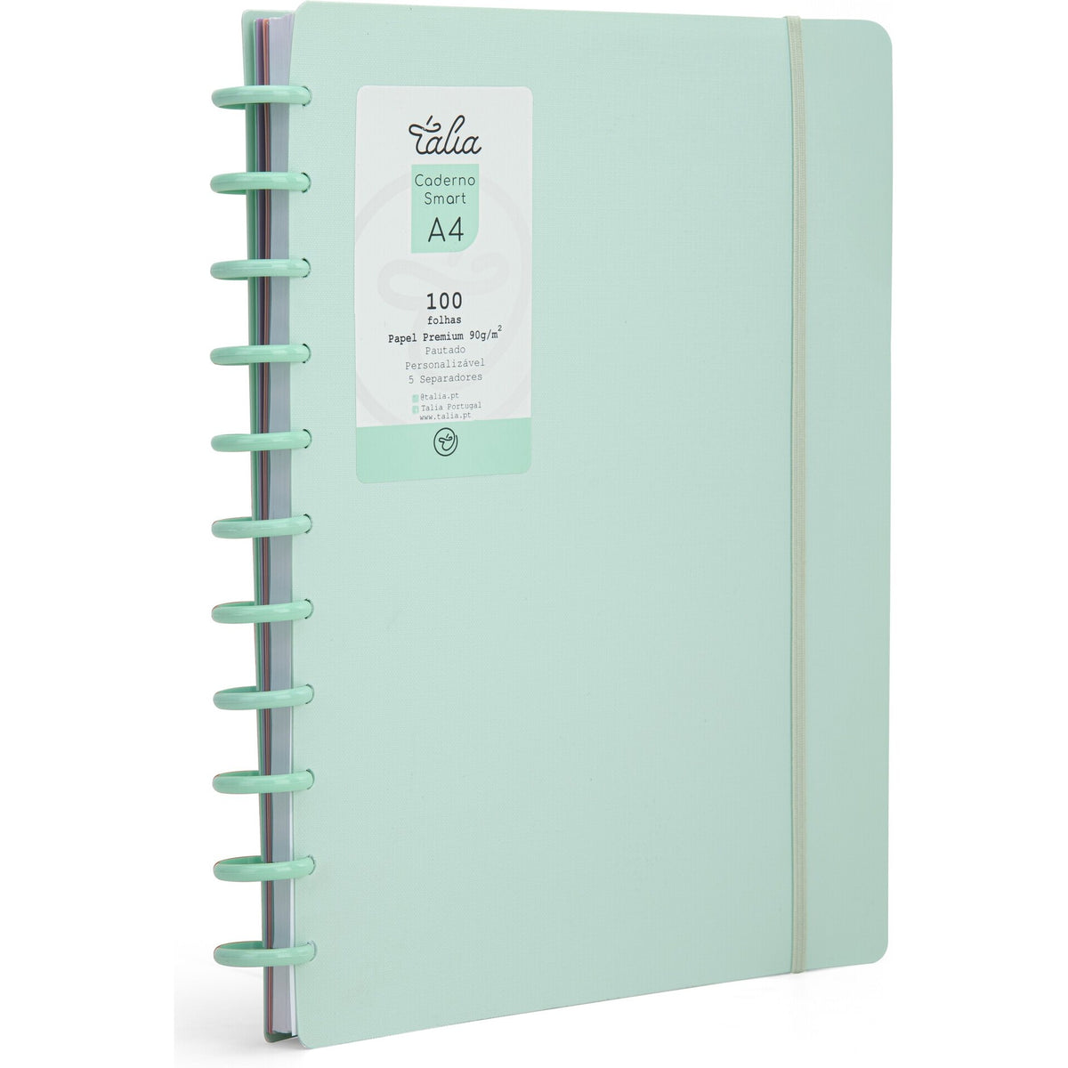 Caderno Smart Espiral com Elástico A4 Pautado Azul Pastel Talia