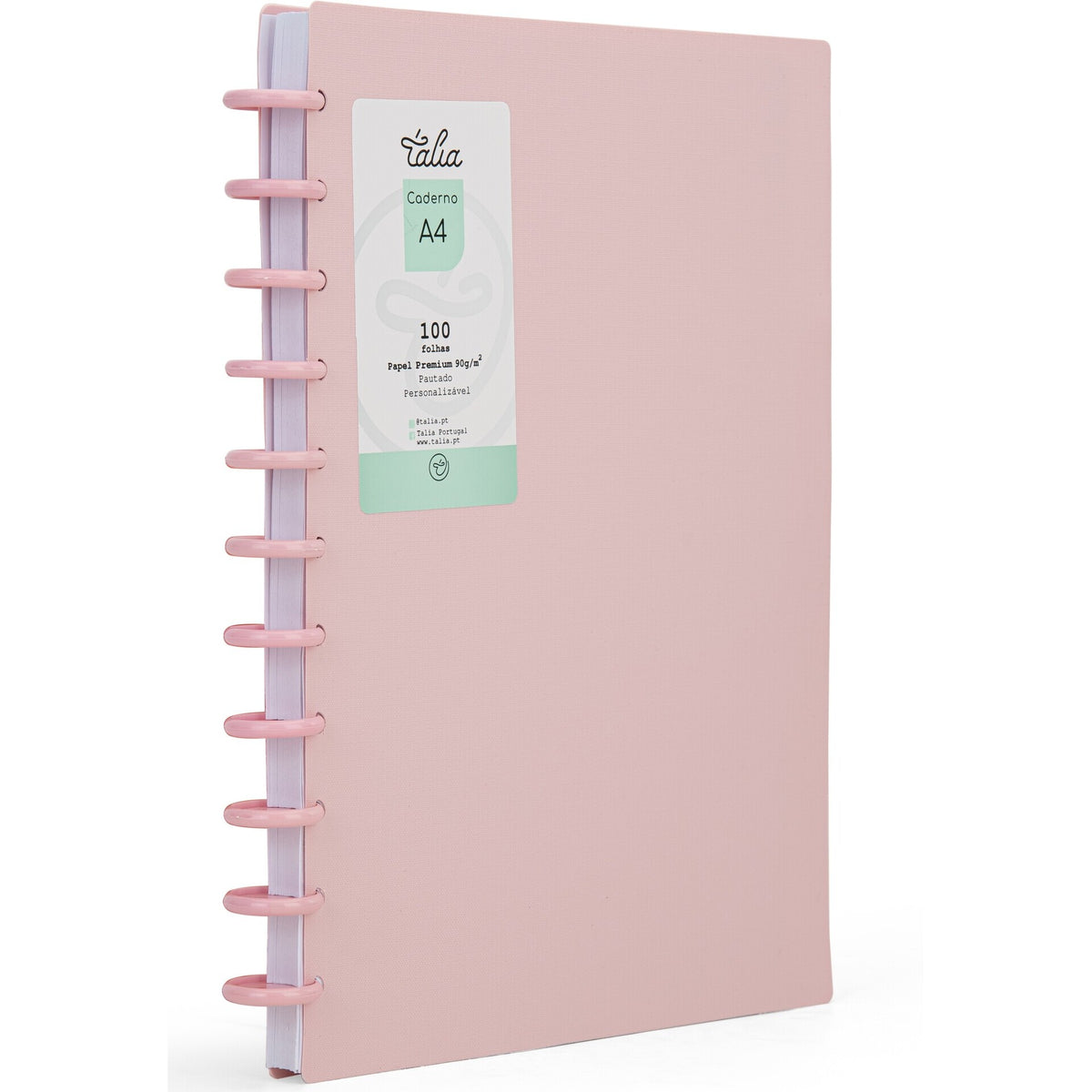 Caderno Smart Espiral A4 Pautado Rosa Talia
