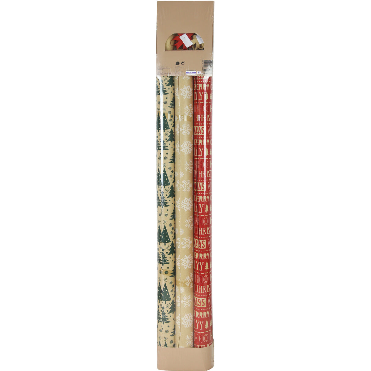 Conjunto de Embrulho Note! - 3 Rolos, 4 Laços e 2 Fitas (Pack Completo)
